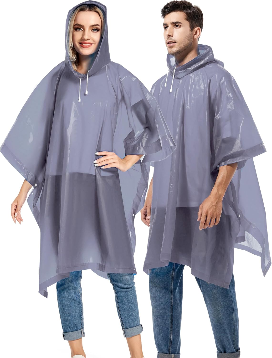 Borogo Paquete de 2 ponchos de lluvia para adultos, reutilizables, impermeables, de supervivencia, emergencia, resistente, con capucha con cordón