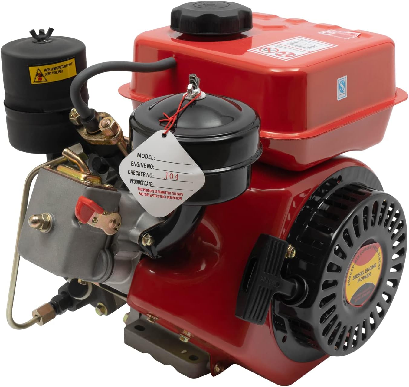 QUEWATSA Motor diésel de 4 tiempos, motor Go Kart de 2.2kW, motor monocilíndrico refrigerado por aire, sistema de arranque de retroceso, motor
