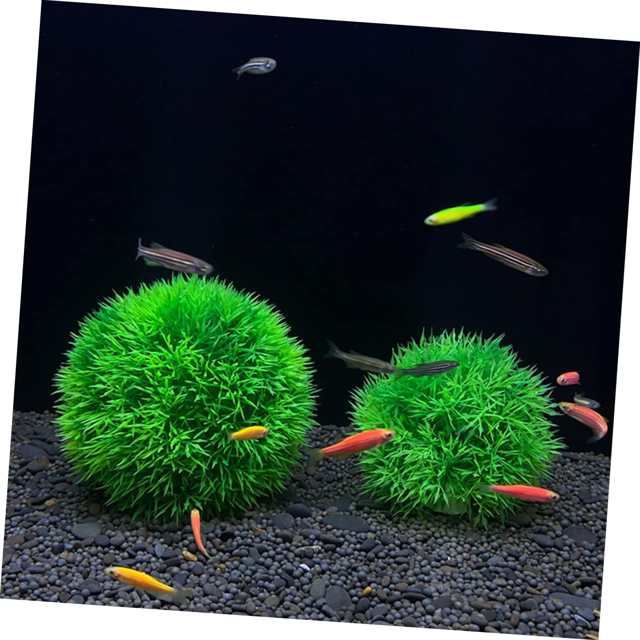 Peces de plantas acuáticas s 6 piezas de bola de hierba artificial verde plástico acuario decorar decoración del hogar planta sintética acuario bola