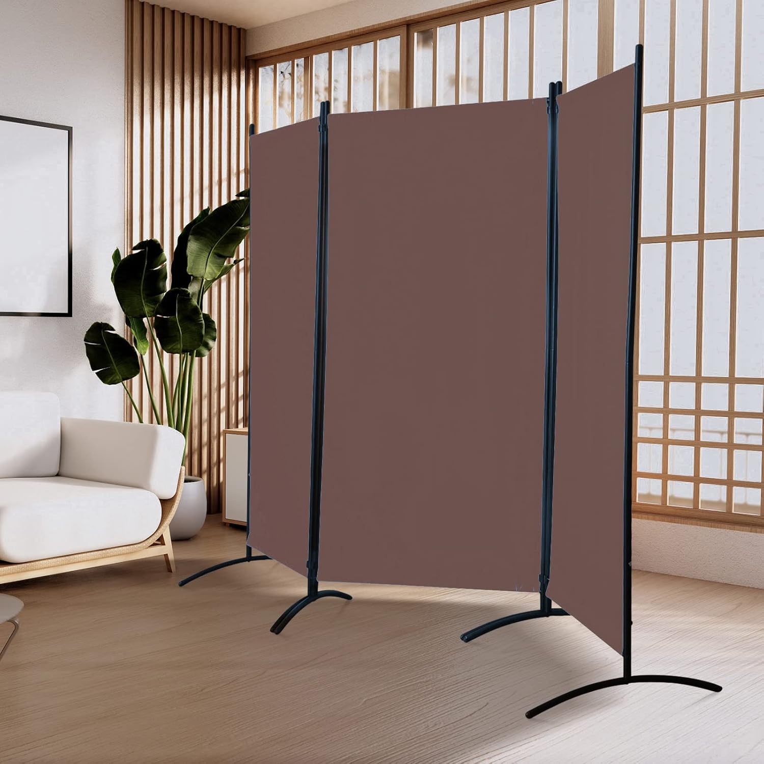 Grezone Divisor de habitación portátil de gran panel plegable para habitación, divisor de oficina portátil (3 paneles), pantalla de privacidad