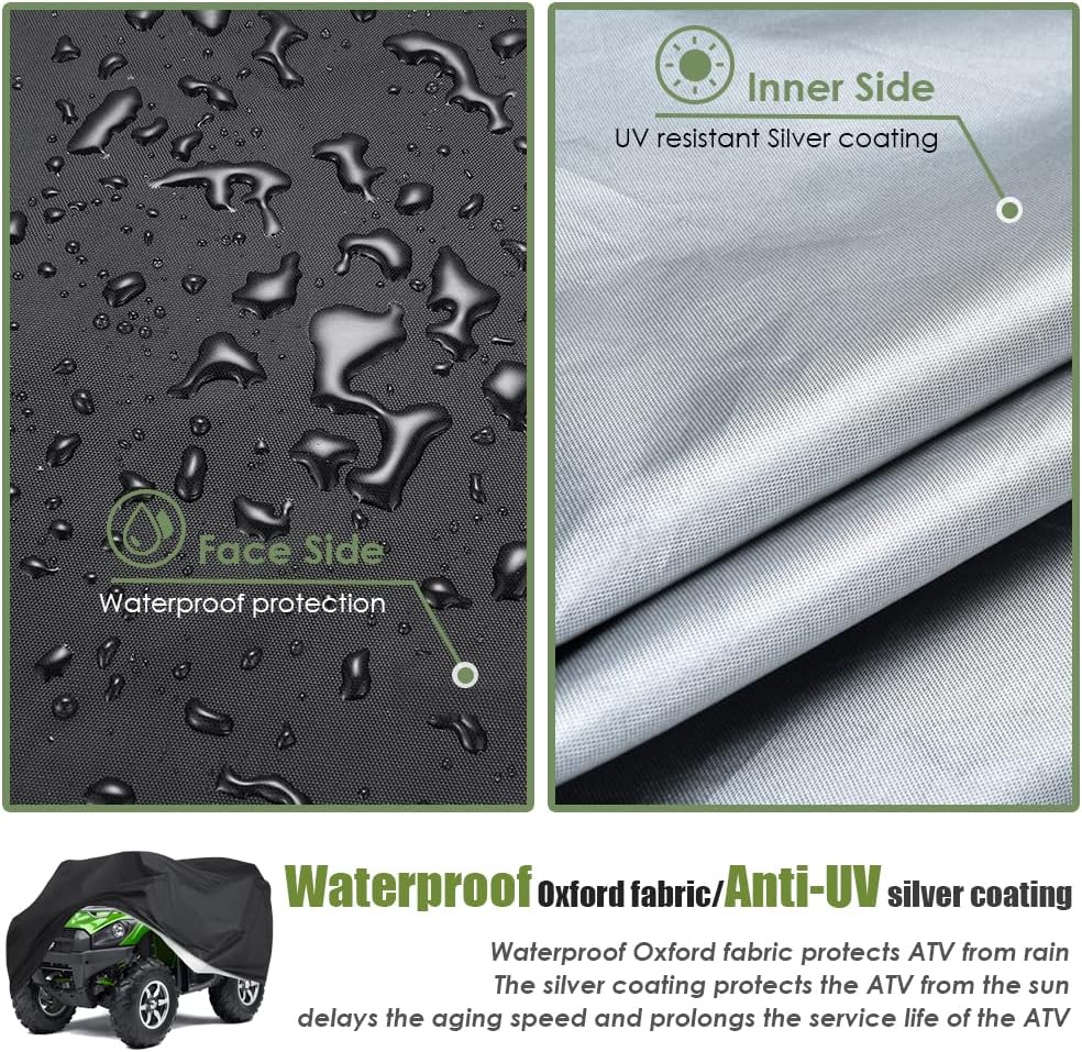 Funda impermeable para cuatrimoto con dobladillo elástico para Kawasaki, Arctic Cat, Honda, Polaris, Yamaha para todo tipo de clima, protección de 4