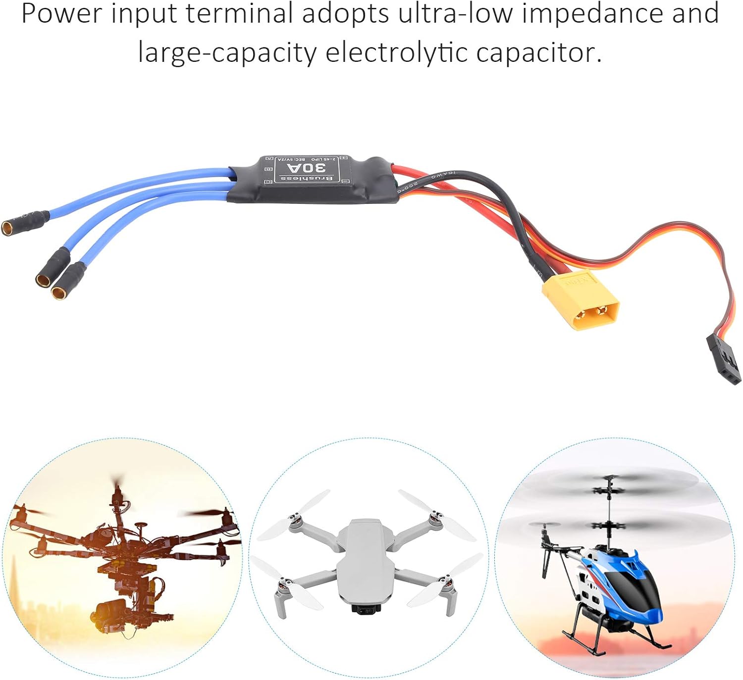 TOPINCN RC Aircraft Speed Controller, Aircraft Brushless ESC for RC Remote Control Drone Helicopter FPV Electric Speed Controllers