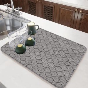 DEVBEST Tapete para secar platos  Tapetes de secado de platos ultra absorbentes  Lavable a máquina y secado súper rápido  Solución práctica para DEVBEST Tapete para secar platos  Tapetes de secado de platos ultra absorbentes  Lavable a máquina y secado súper rápido  Solución práctica para