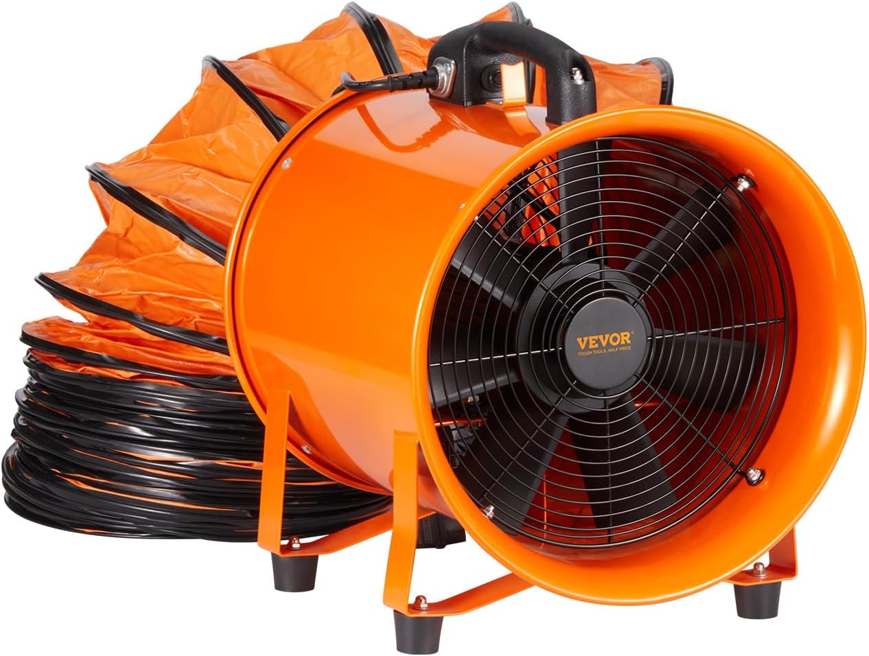 VEVOR Ventilador de ventilador utilitario de 16 pulgadas, 2 velocidades con manguera de conducto de 16.4 pies