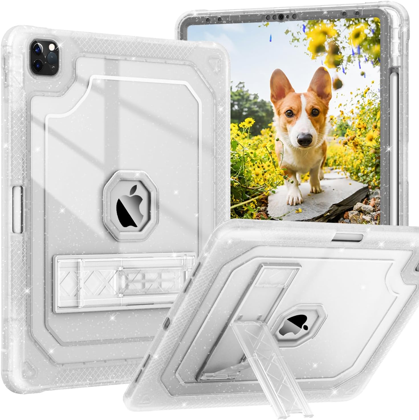 ZoneFoker Funda para iPad Pro de 12.9 de 65433 generación 2022202120202018, funda para iPad Pro de 12.9 pulgadas con soporte para lápices,