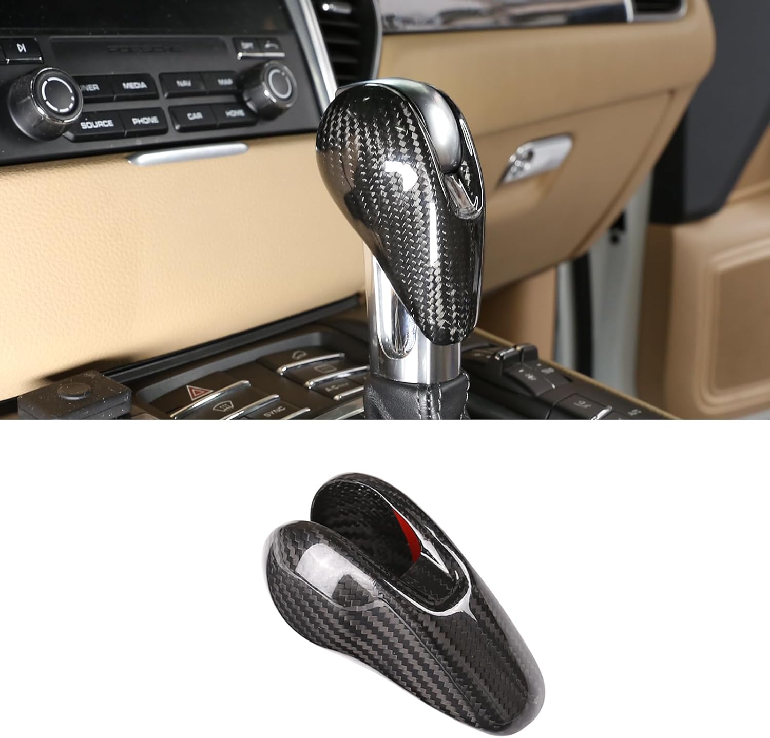 RURZTDAKM Cubierta decorativa de fibra de carbono real para coche, para Porsche Boxster Cayman Macan Panamera 911 718, accesorios para interiores de