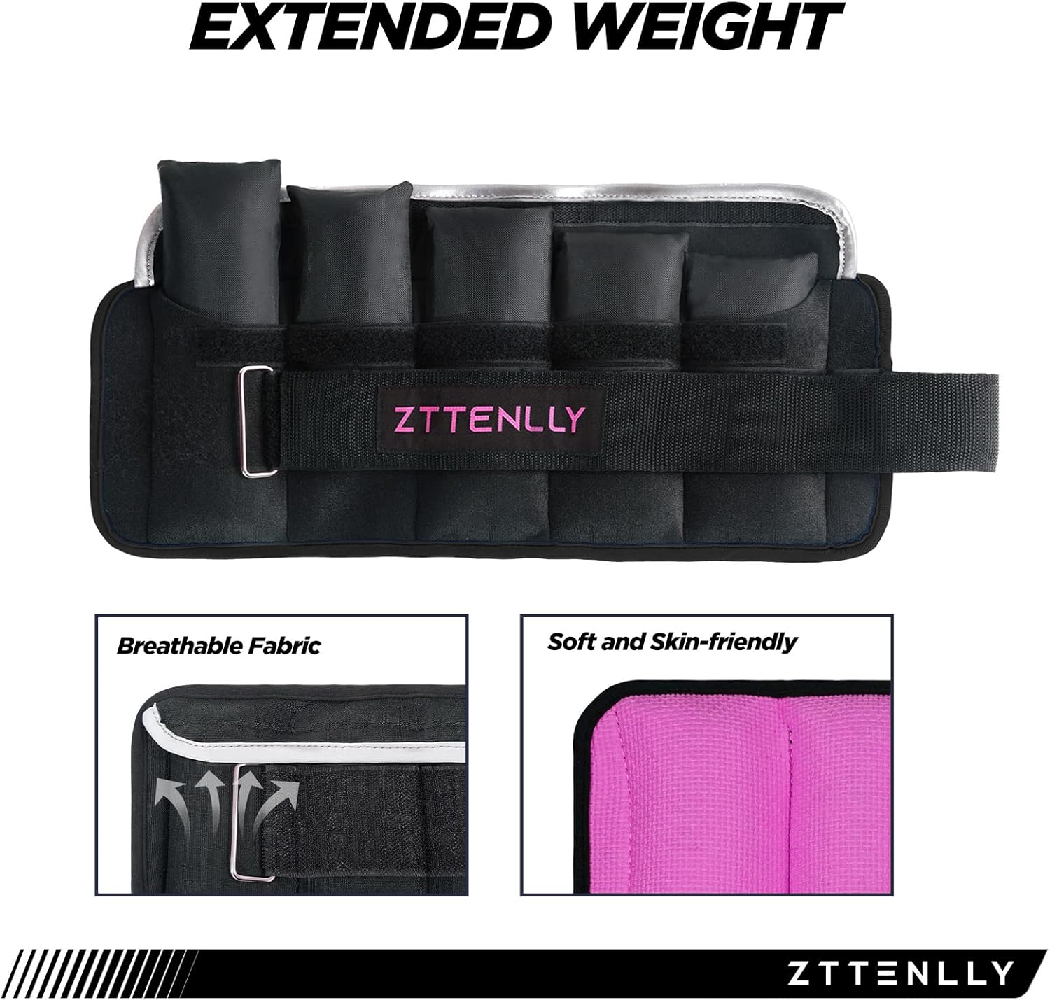 Par de pesas ajustables de tobillo de 510151820 libras con bolsa de transporte para mujeres, hombres y niños, para correr, caminar, entrenamiento de