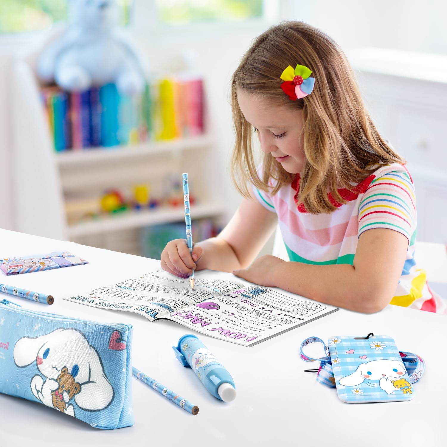 5 unidades de borradores lindos para niños, borradores Kawaii para la escuela, borradores retráctiles para el regreso a la escuela, suministros