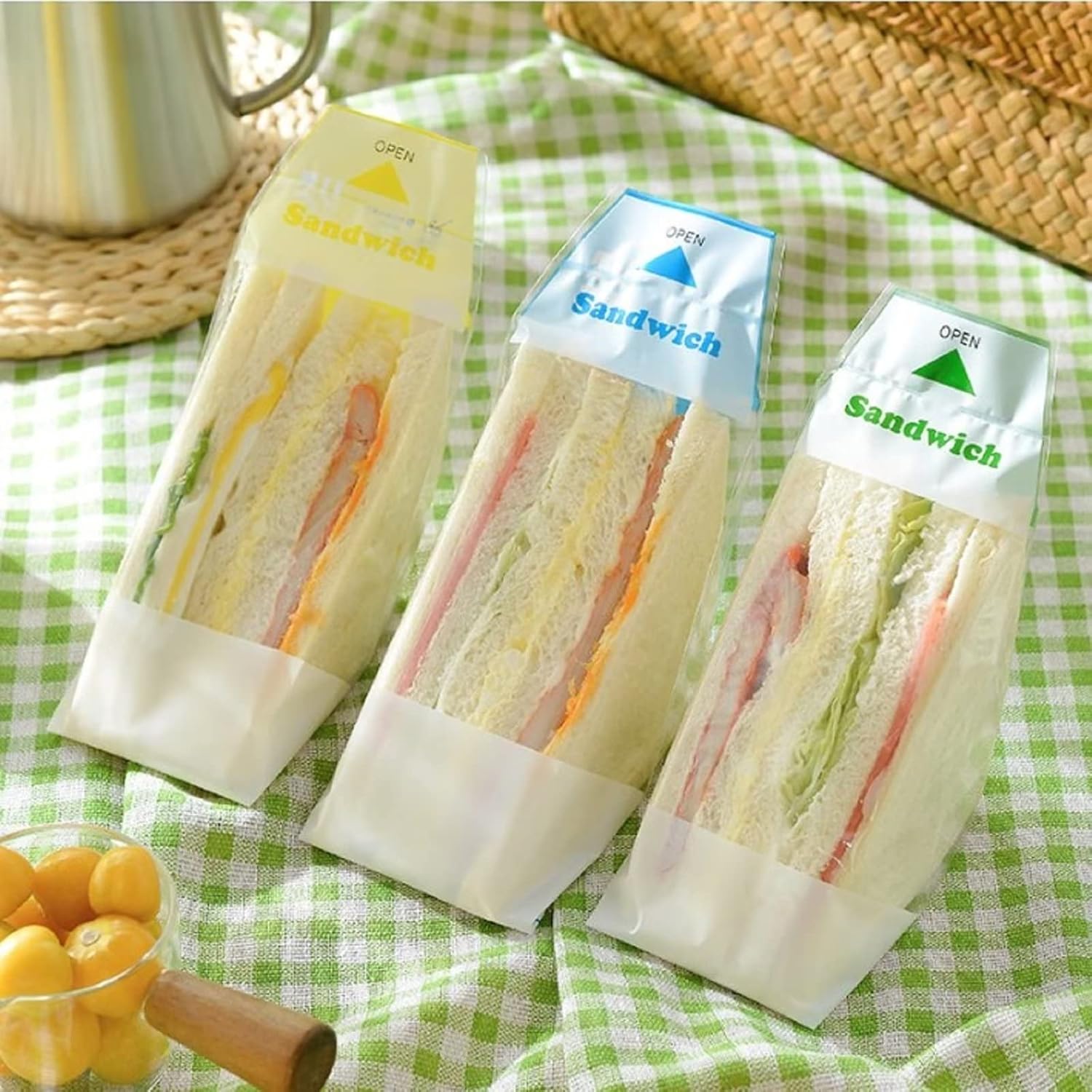 300 envoltorios de plástico para sándwiches, contenedores desechables transparentes para sándwich, caja de cuña, embalaje triangular para panadería,