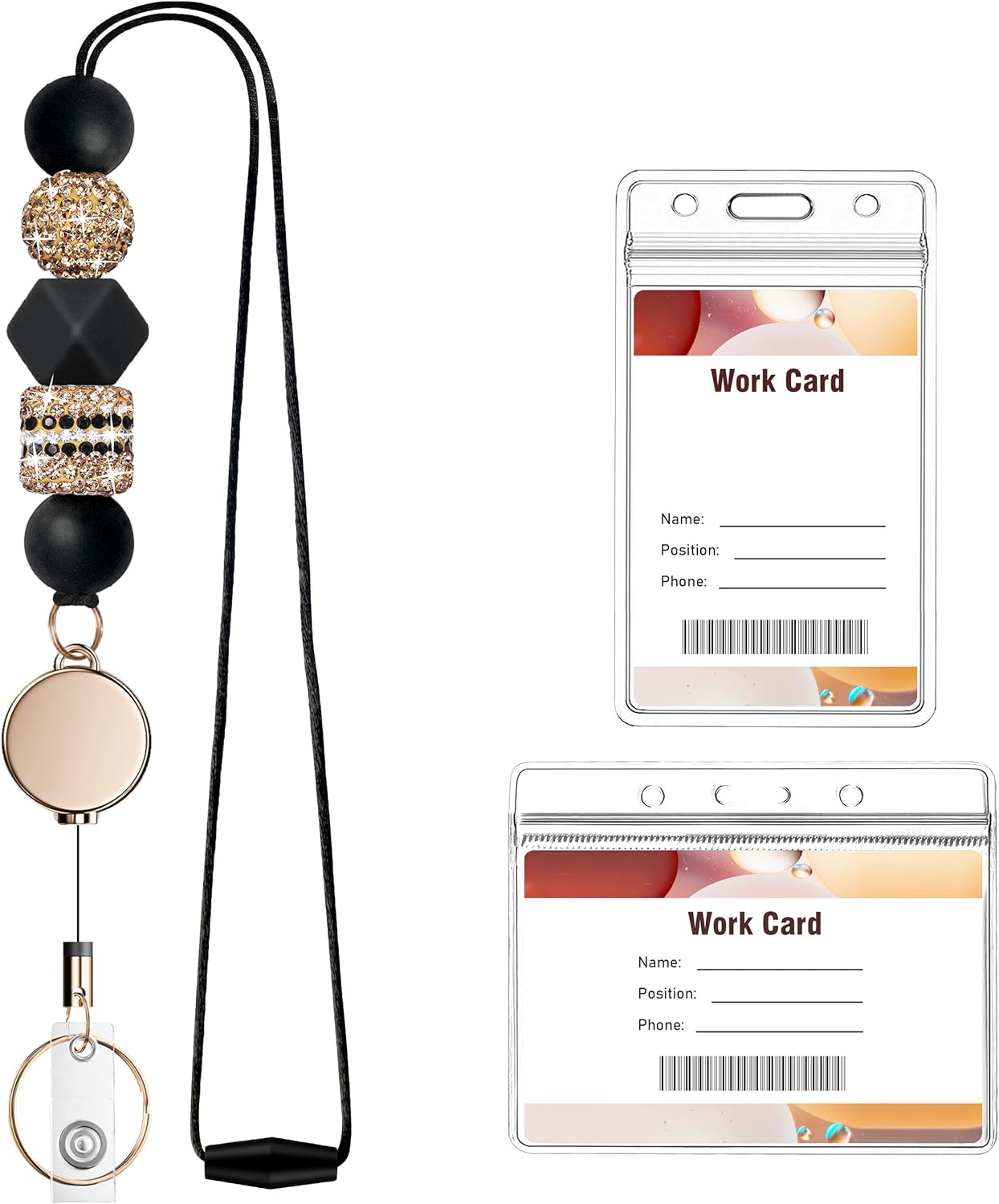 KAPTRON – Cordón retráctil con soportes para insignias, lindo cordón para profesores para tarjetas de identificación y llaves, cordón de silicona