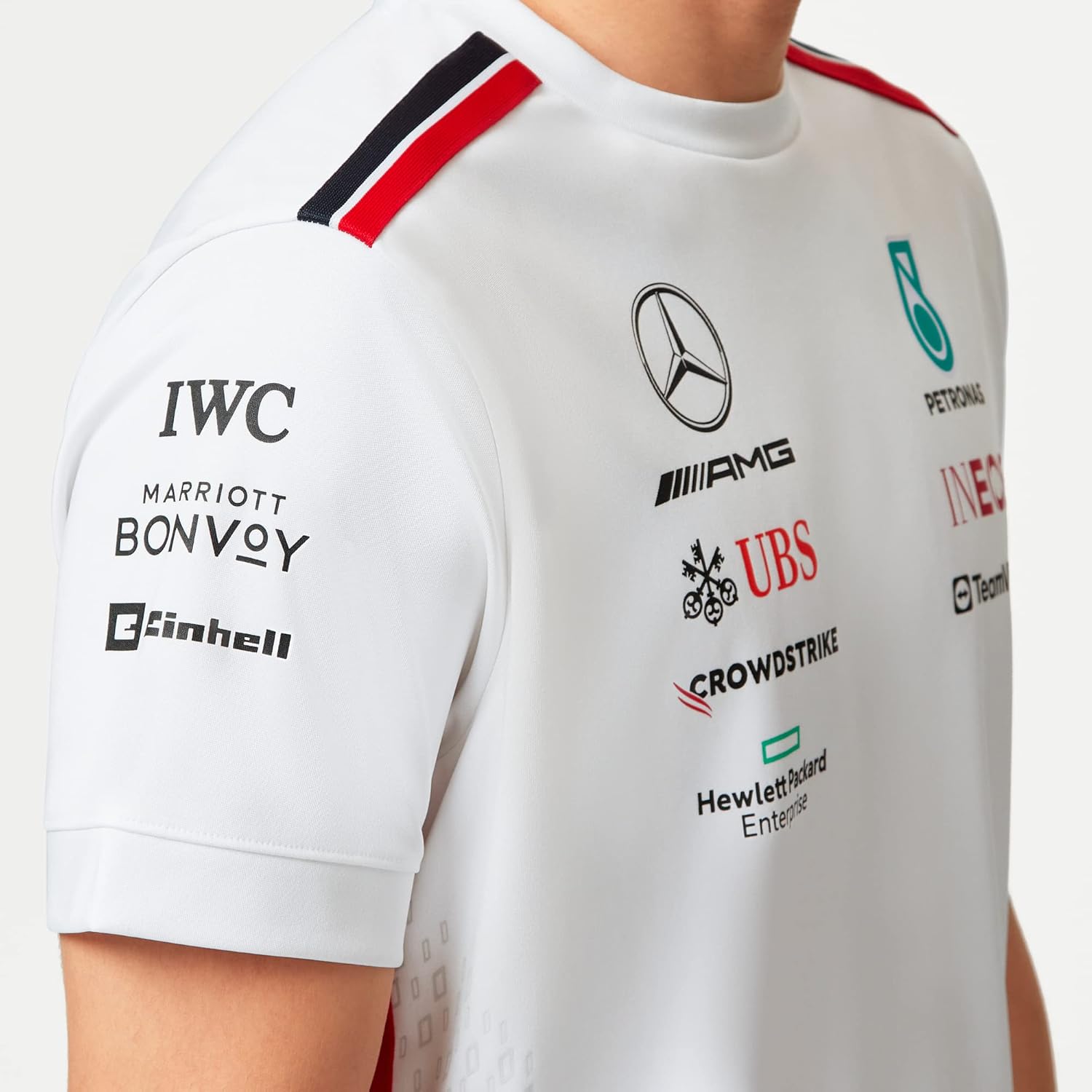 Mercedes AMG Petronas Formula One Team – Camiseta Team 2023 – Blanco – Hombre – Talla 3XL, Blanco