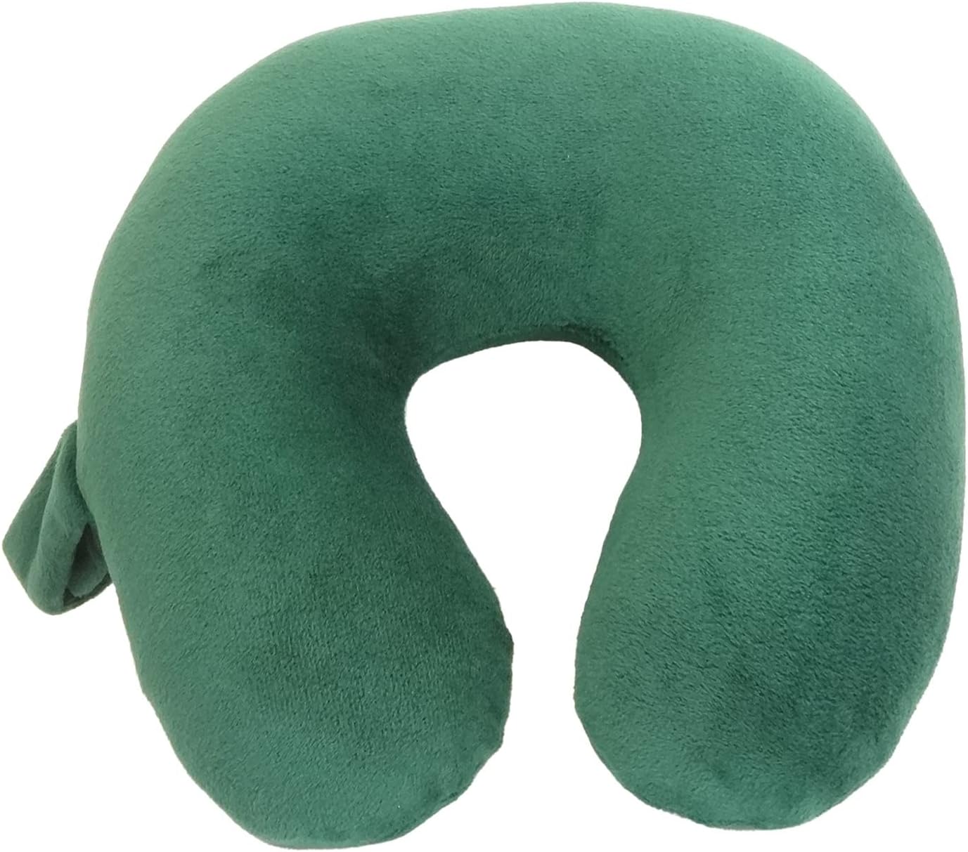 Almohada de cuello de microfibra suave y acogedora para niños, compacta, perfecta para viajes en avión o automóvil, verde cazador