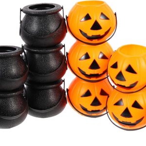 Kichvoe Cubo de golosinas de Halloween s Contenedor de dulces de Halloween Kichvoe Cubo de golosinas de Halloween s Contenedor de dulces de Halloween