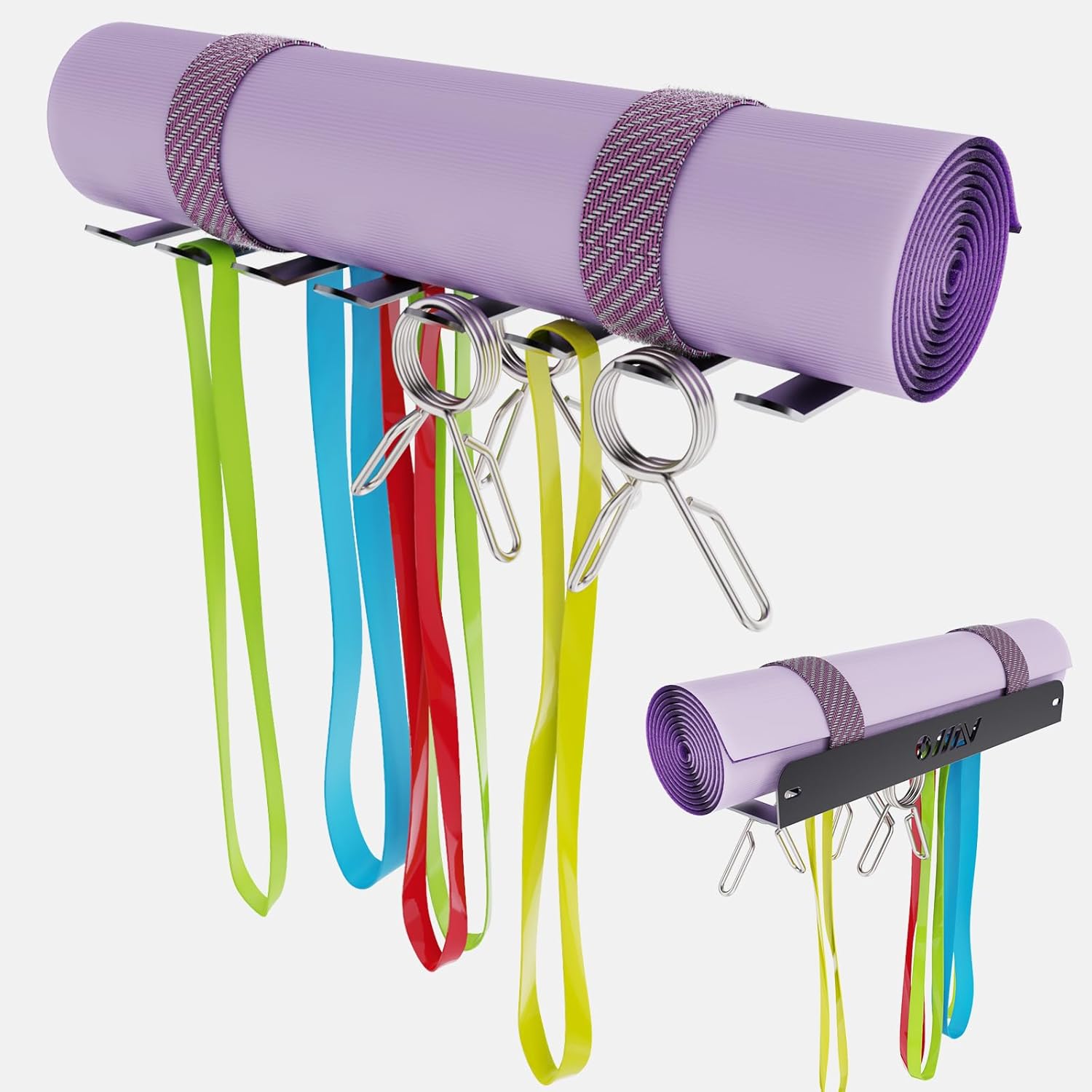 Soporte de barra olímpico individual, estante de pared para barra de gimnasio de garaje, estante de montaje de barra vertical, recubrimiento de