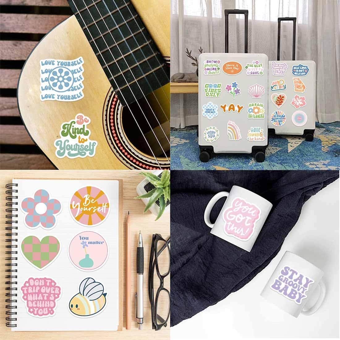 Paquete de 100 calcomanías para niñas, mujeres y niños, 100 calcomanías estéticas impermeables de vinilo para botellas de agua, laptop, teléfono,