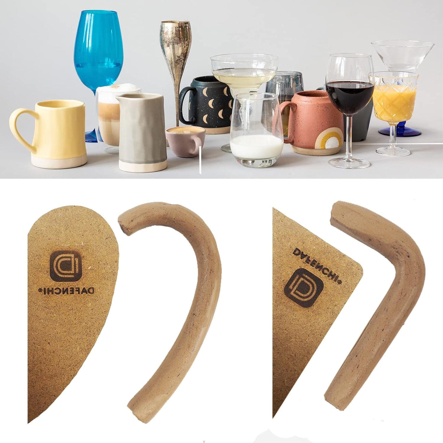 DAFENCHI Moldes de mango de taza de cerámica para arcilla, formas de mango de taza pequeña para tazas pequeñas, herramienta de fabricación de mango