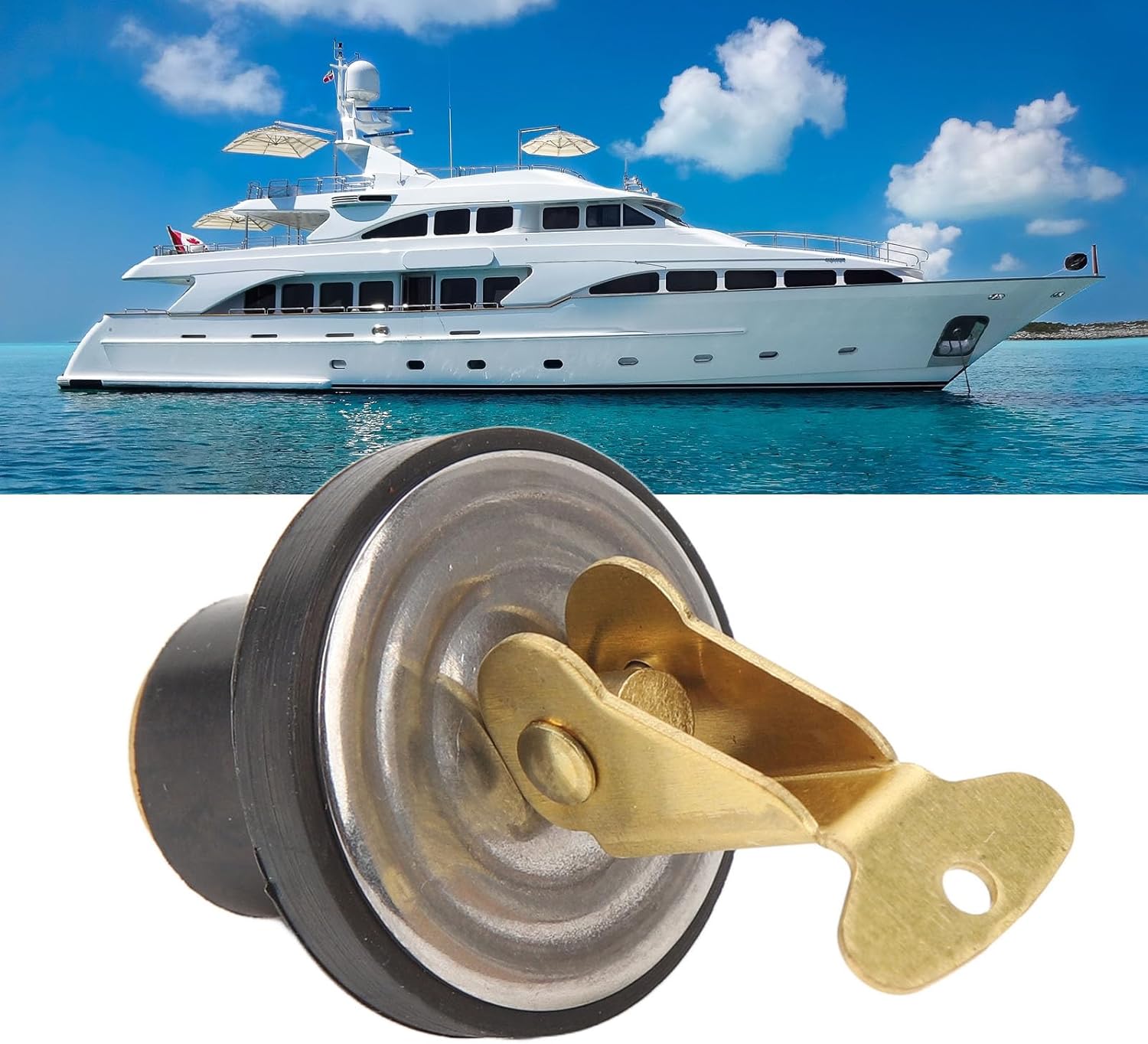 Tapón de drenaje de latón para barco marino, kit de tapón de drenaje para garboard de barco de 58 pulgadas, 34 pulgadas, tapón de drenaje con mango