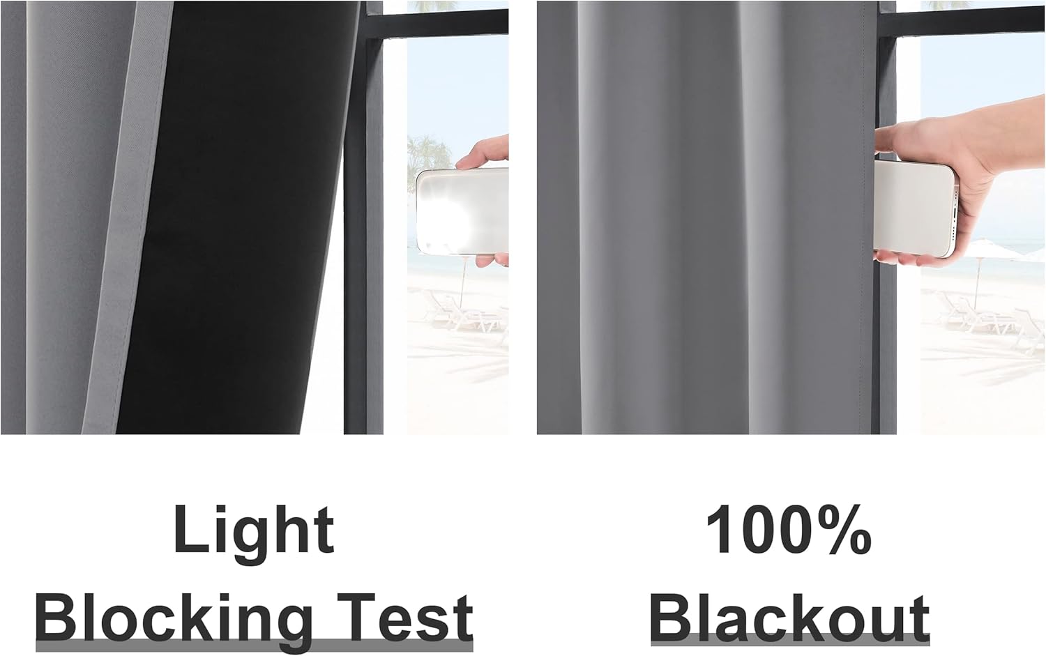 Cortinas 100% opacas, 2 paneles, cortinas de ventana completamente opacas, aislamiento térmico, doble capa con forro negro para sala de estar,