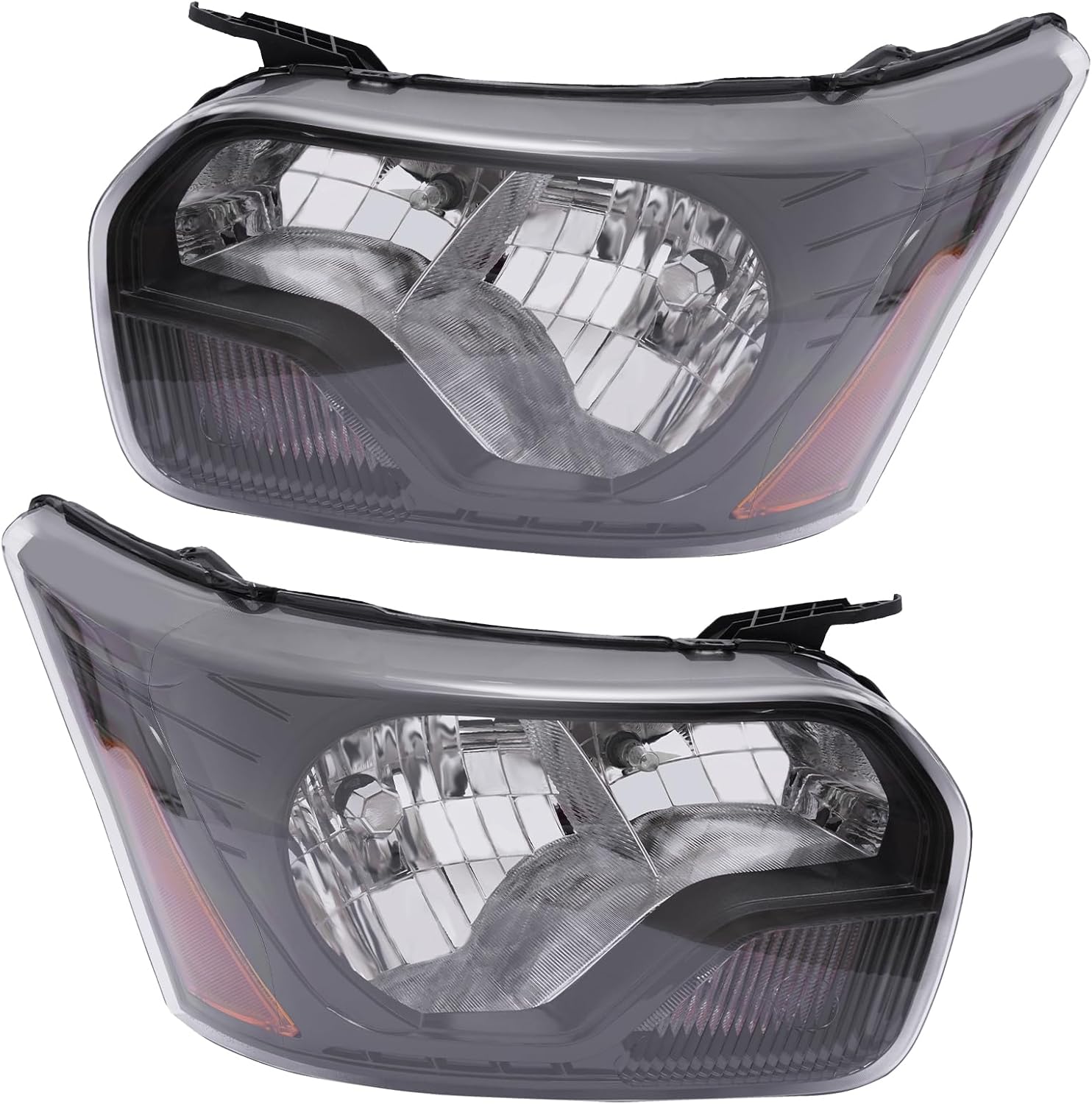 Faros delanteros halógenos compatibles con Ford Transit 150-350HD 2015-2022, montaje de faros delanteros CK4Z-13008-L CK4Z-13008-J (lado del
