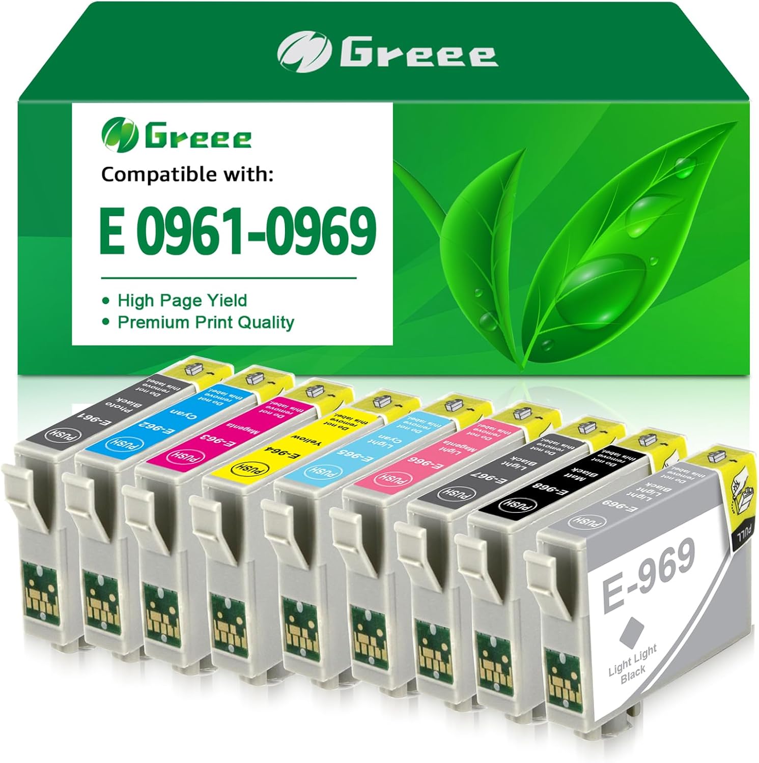 Cartucho de tinta 96 remanufacturado de repuesto para T096 compatible con impresoras de tinta Stylus Photo R2880 (paquete de 9 T0961 T0962 T0963