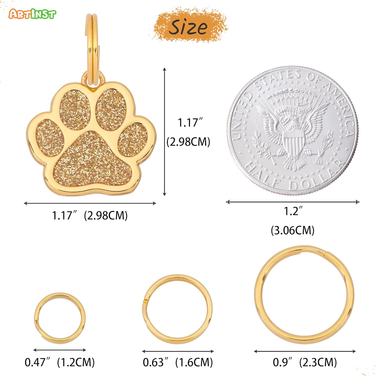 Etiqueta para perro con grabado personalizado de hasta 5 líneas de contenido para el nombre e información de tu mascota, bonita etiqueta de