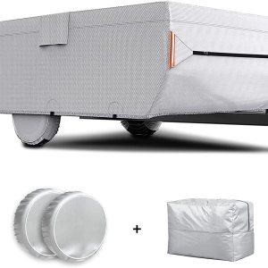 Fundas plegables para caravanas de 8 a 10 pies, 7 capas superiores extra gruesas, plegable, resistente, anti-UV, resistente al viento y al agua, Fundas plegables para caravanas de 8 a 10 pies, 7 capas superiores extra gruesas, plegable, resistente, anti-UV, resistente al viento y al agua,