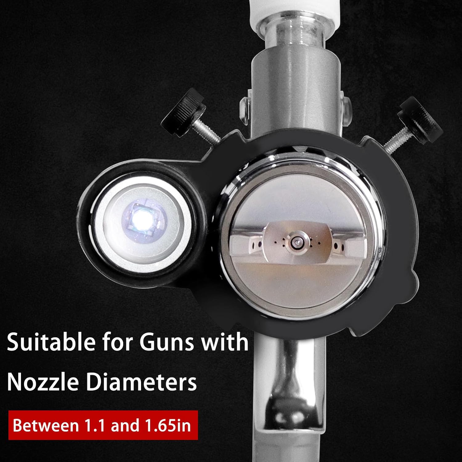 Sistema de iluminación de pistola de pintura en aerosol automotriz, recargable, hasta 10 horas de uso continuo, brillo ajustable y tamaño de apertura
