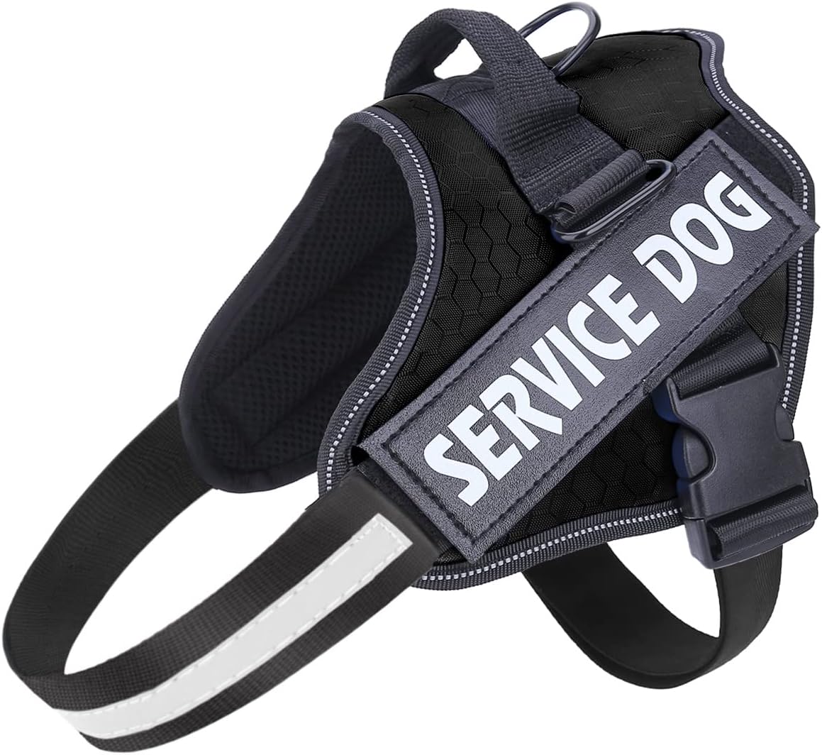 MUMUPET – Arnés para perro guía, fácil de poner y quitar, arnés de chaleco para mascotas, reflectante 3M, transpirable y fácil de ajustar, con mango