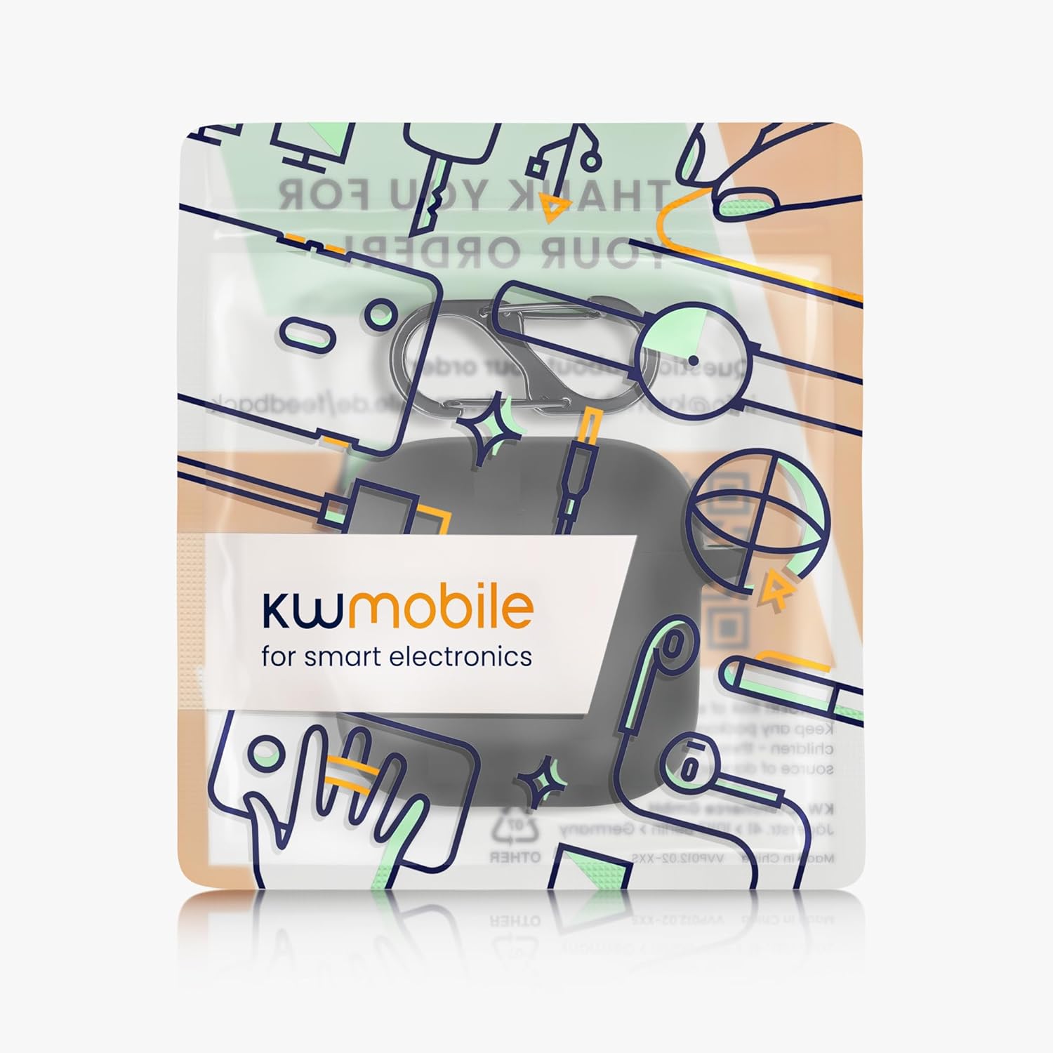 kwmobile Funda de silicona compatible con Xiaomi Redmi Buds 3 – Funda adhesiva con clip – Negro