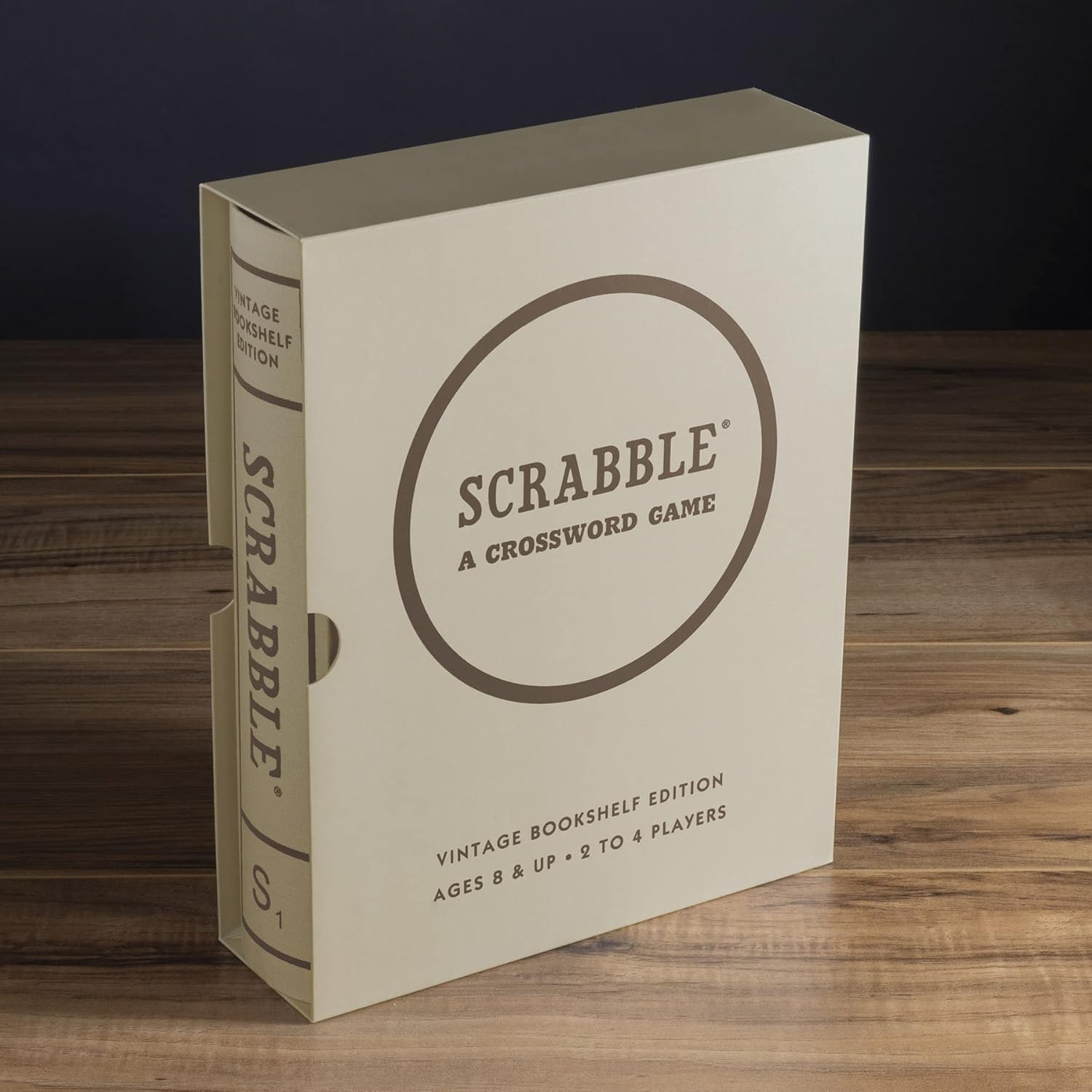 WS Game Company Scrabble, Monopoly, Clue, and Yahtzee Vintage Board Game Bookshelf Collection