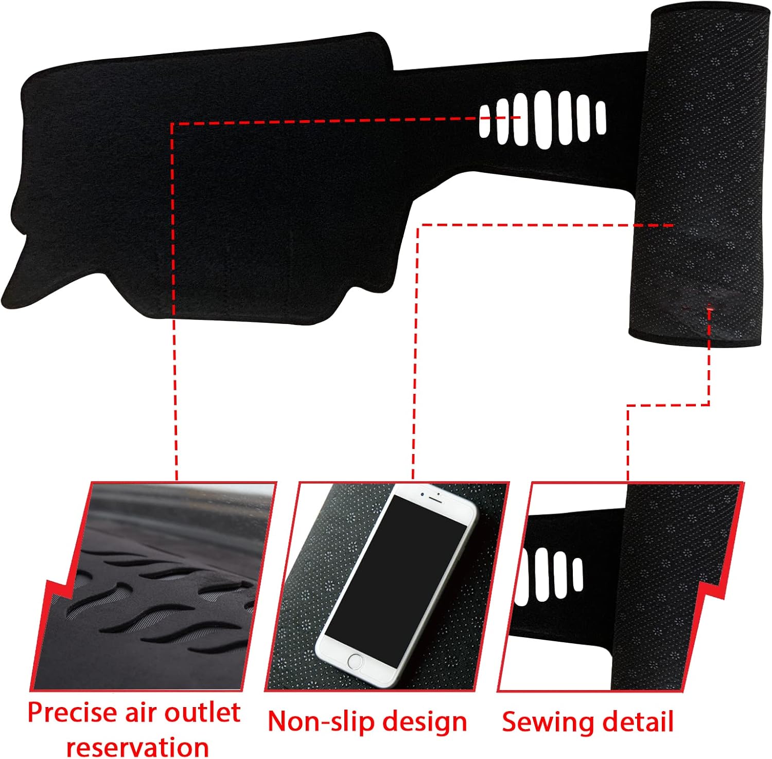 Tapete antideslizante para tablero de instrumentos compatible con Mazda CX-30 CX 30 2020-2022, protector solar Mazda CX-30 2020-2022 (sin HUD)