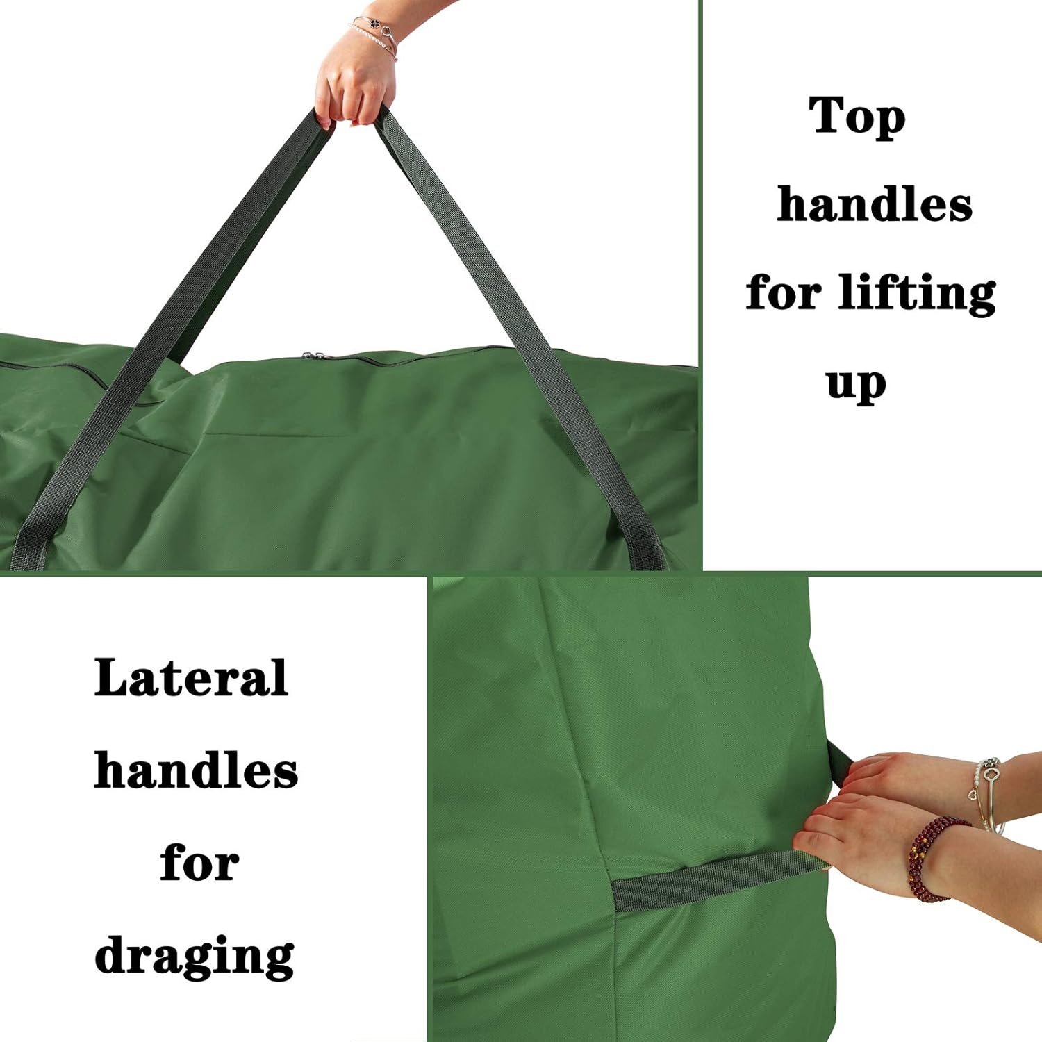 Bolsa de almacenamiento grande y resistente para árbol de Navidad, se adapta a árboles desmontados de hasta 9 pies, 65 x 15 x 29 pulgadas, bolsa de
