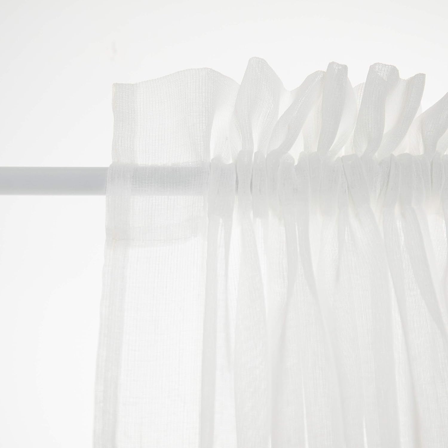 Aquazolax – Cortinas de puerta francesas a rayas blancas transparentes para puertas de cristal de patio, ventanas