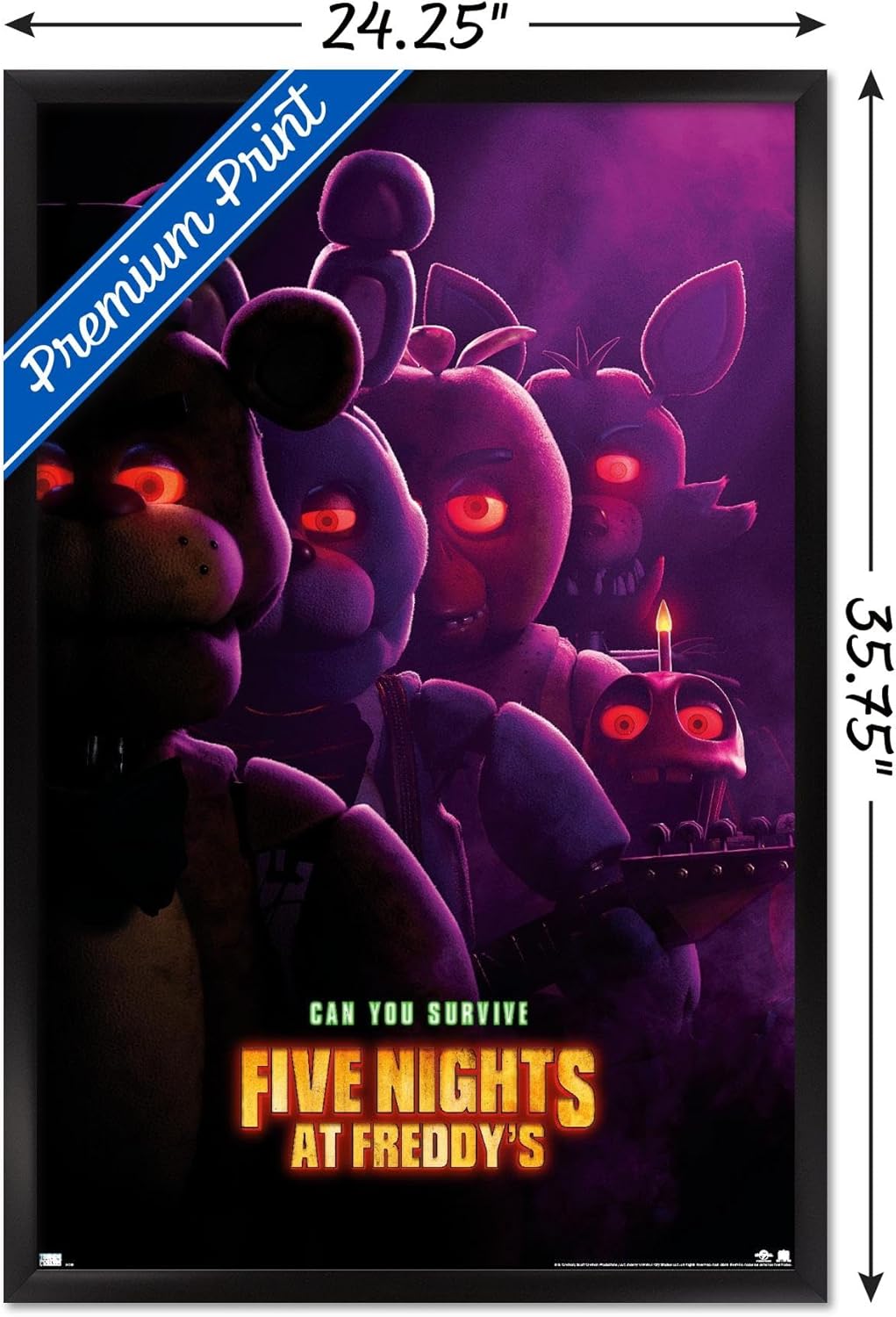 Trends International Five Nights at Freddy’s Movie – Póster de pared de una hoja, 22.37 x 34.00 pulgadas, versión enmarcada en negro