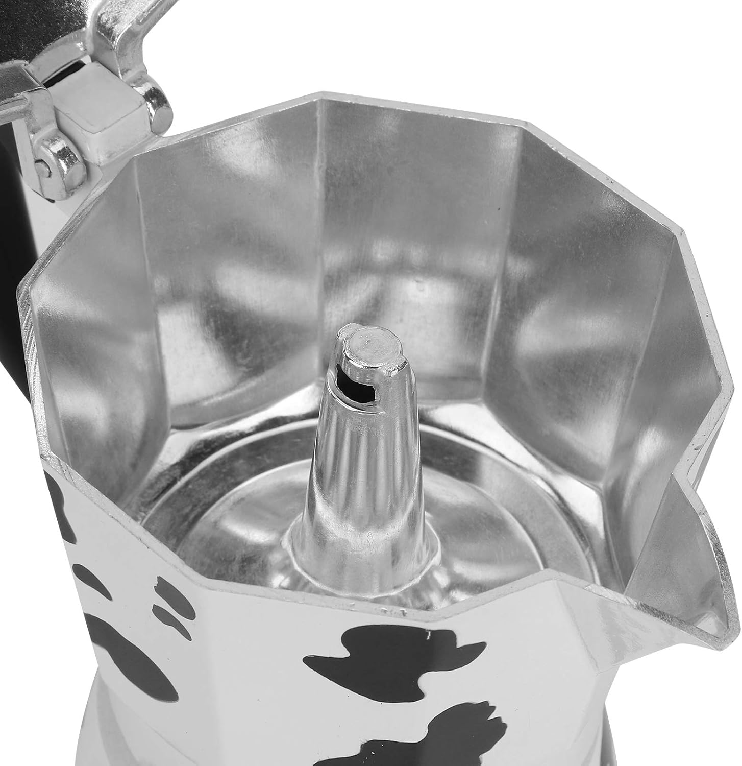 Cafetera para el hogar, hervidor concentrado a mano para verter moka color vaca con leche de aluminio color vaca para hervidor italiano hervir
