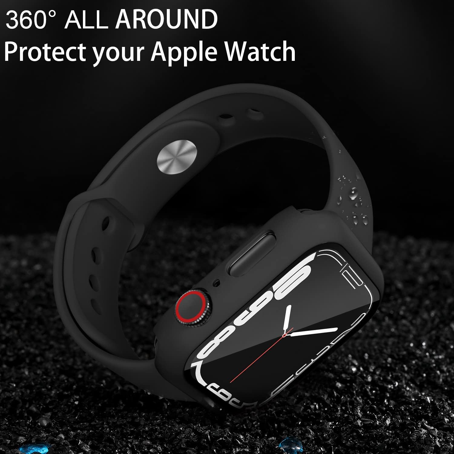 Charlam-Funda de policarbonato duro compatible con Apple Watch de 45 mm, series 7, 8, protector de pantalla, ultradelgada, cobertura completa,