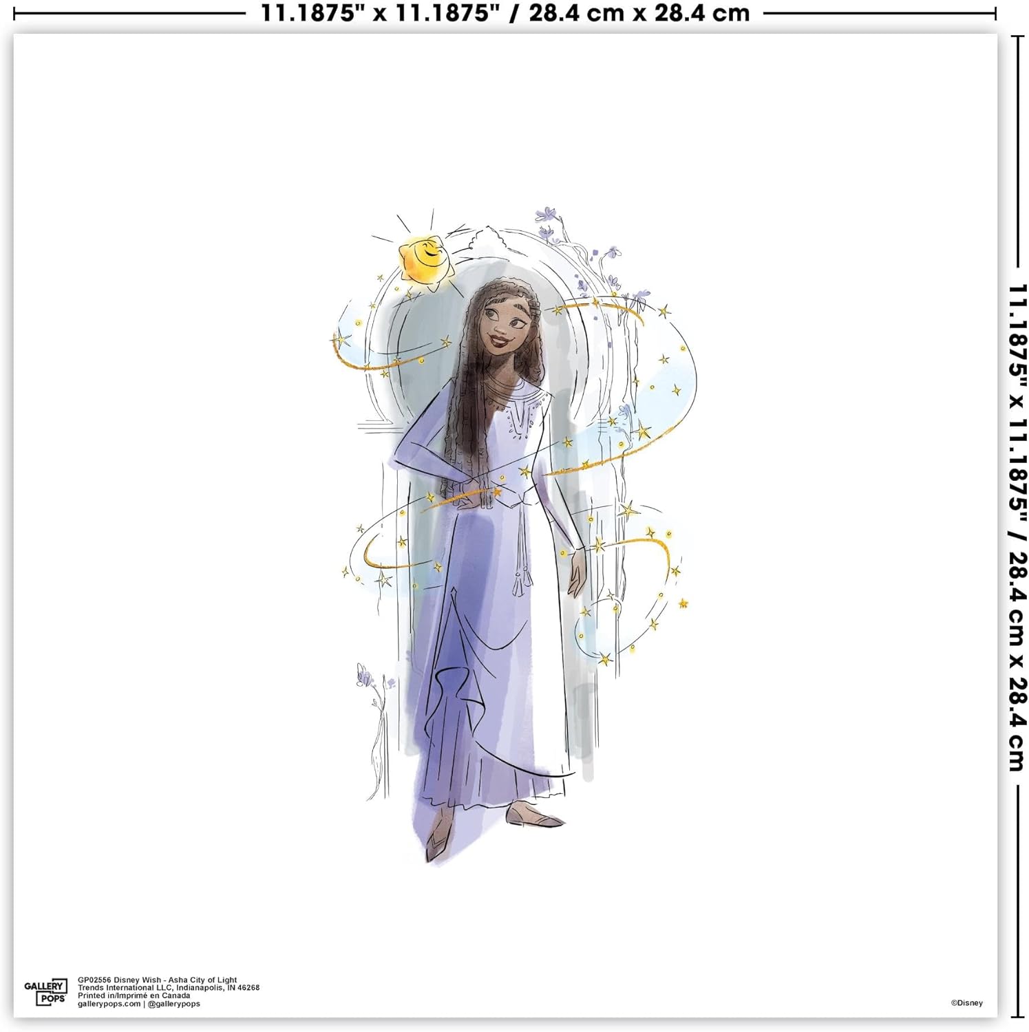 Trends International Gallery Pops Disney Wish – Póster de pared Asha City of Light, 12.00 x 12.00 pulgadas, versión sin marco