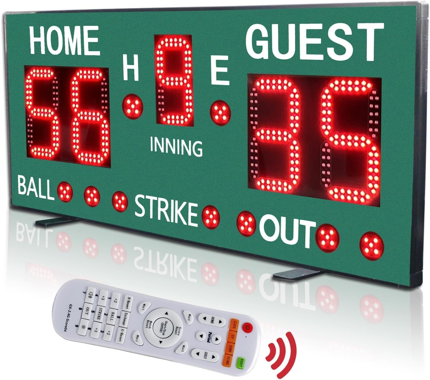 YZ Marcador de béisbol portátil LED para valla, marcador digital de alta luz con control remoto, marcador electrónico inalámbrico recargable,
