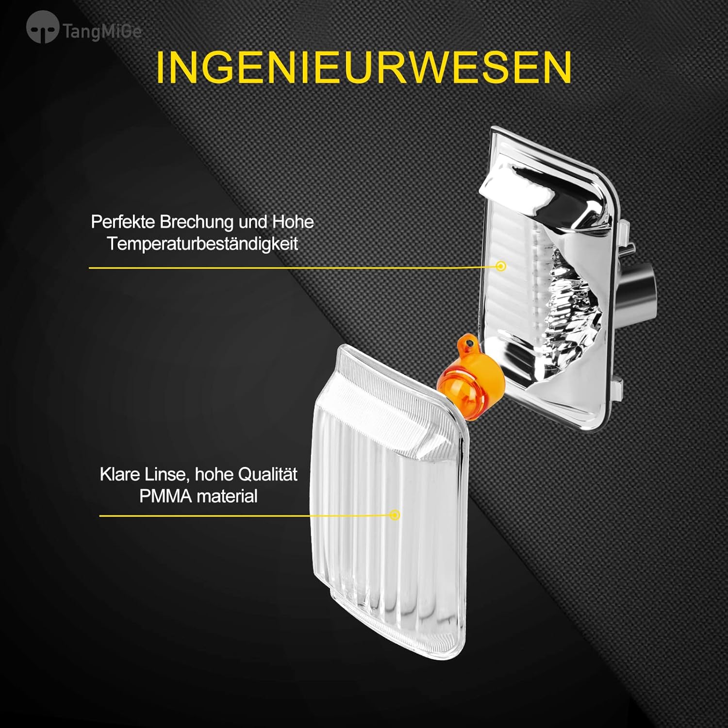 TangMiGe 1 luz intermitente intermitente lateral derecha para Ram ProMaster 1500 2500 3500 2014-2021, 6325H4  71748255, indicador de espejo de