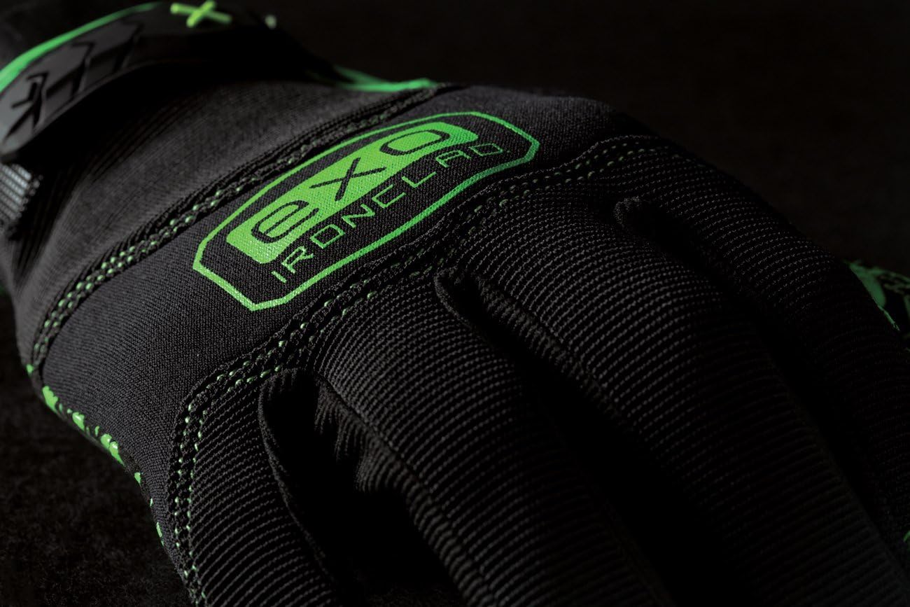 Ironclad EXO EXO2-MGG-03-M, guantes de trabajo, agarre con infusión de silicona, (1 par), color negro y verde