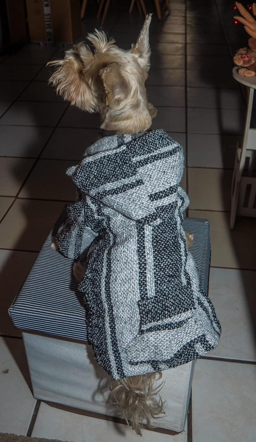 Poncho mexicano con capucha para perro, manta de poncho para perros, disfraz de cachorro, pijama de chihuahua, ropa de perro pequeño, mediano a