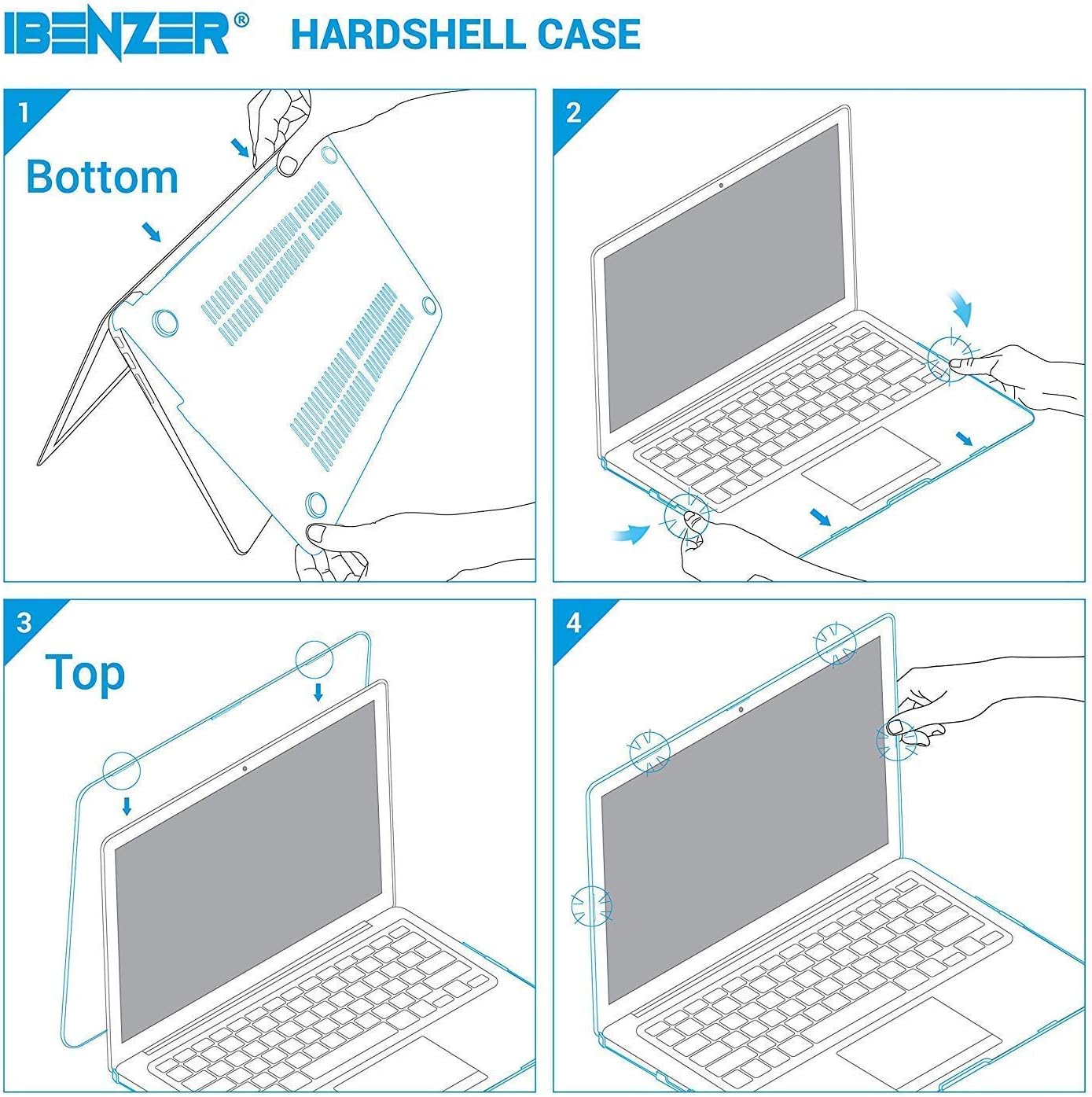 IBENZER Compatible con MacBook Pro de 15 pulgadas 2015 2014 2013 2012 A1398, carcasa rígida y cubierta de teclado y protector de pantalla para Apple