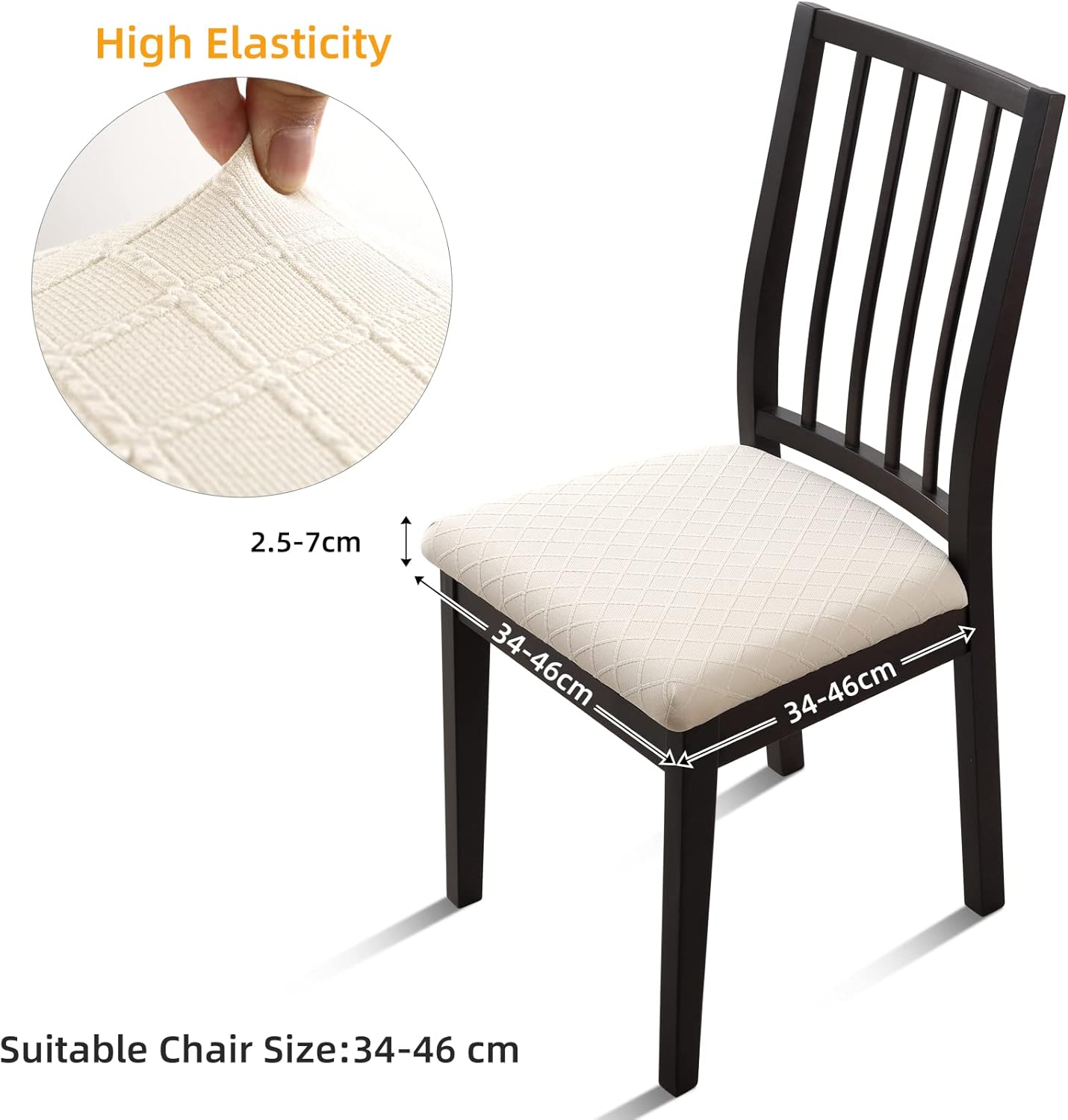 Fundas elásticas para asiento de silla de comedor, fundas de asiento extraíbles y lavables para asiento de cocina, fundas de cojín protectoras (4,