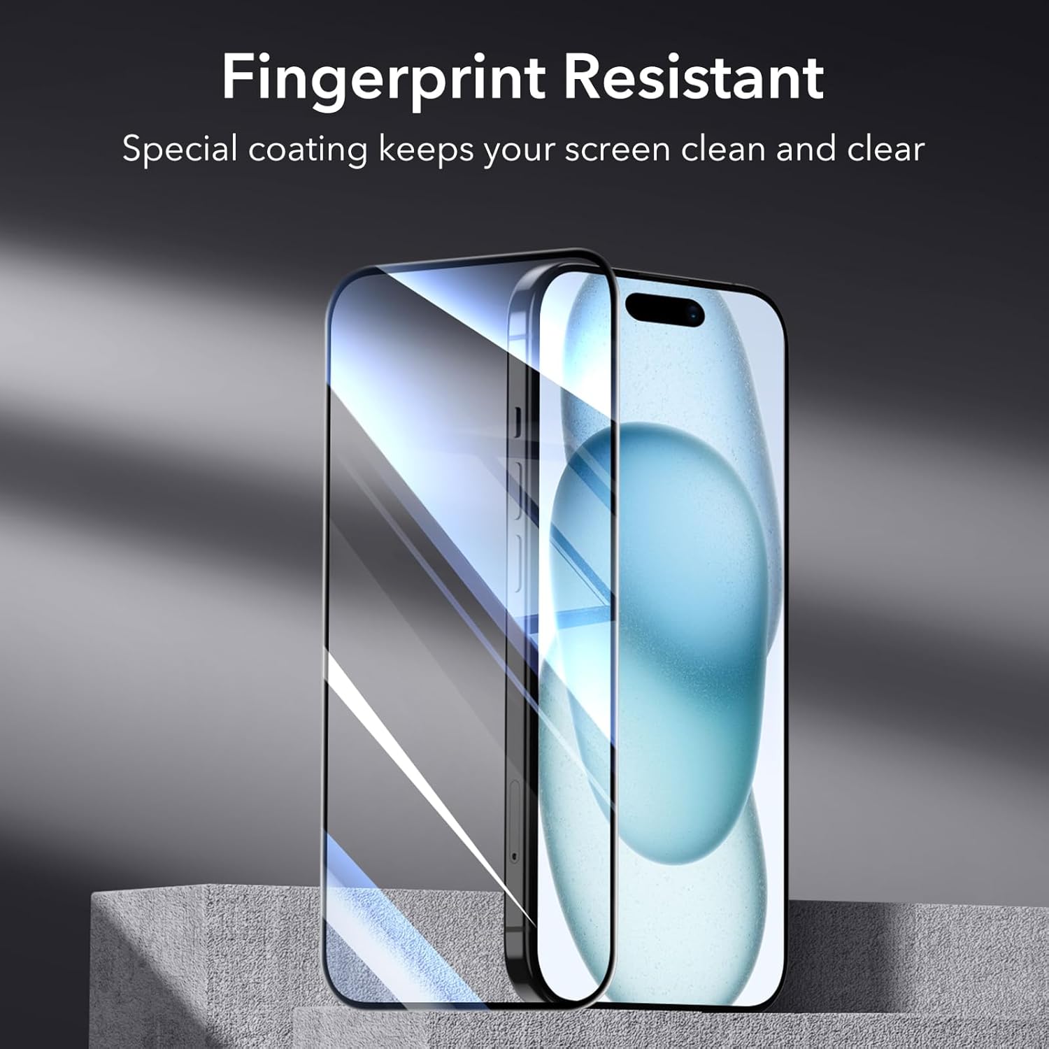 ESR Paquete de 3+2 protectores de pantalla para iPhone 15, 3 protectores de pantalla de vidrio templado y 2 protectores de lente de cámara, bordes