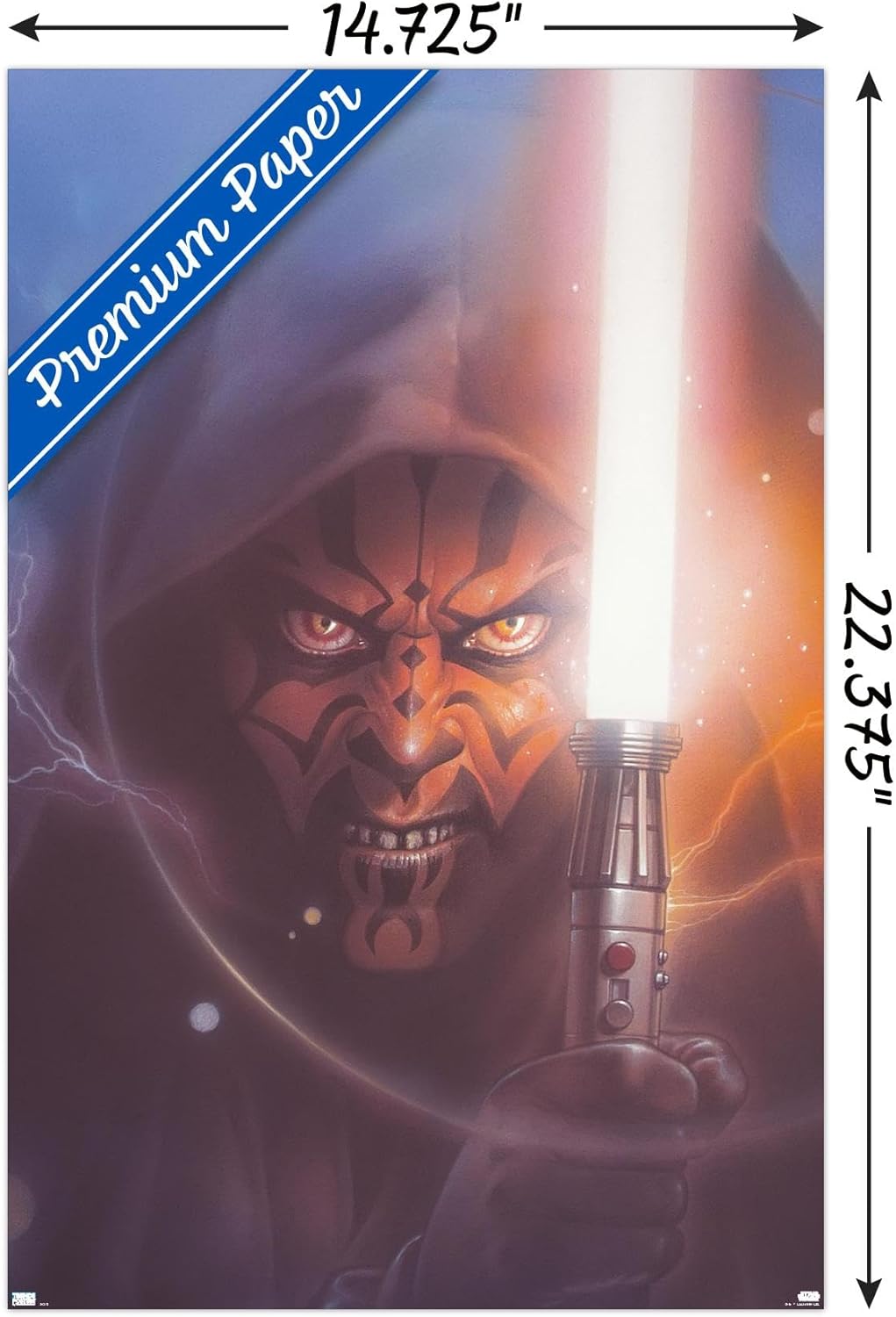 Trends International Star Wars The Phantom Menace – Póster de pared con sable de luz de Darth Maul