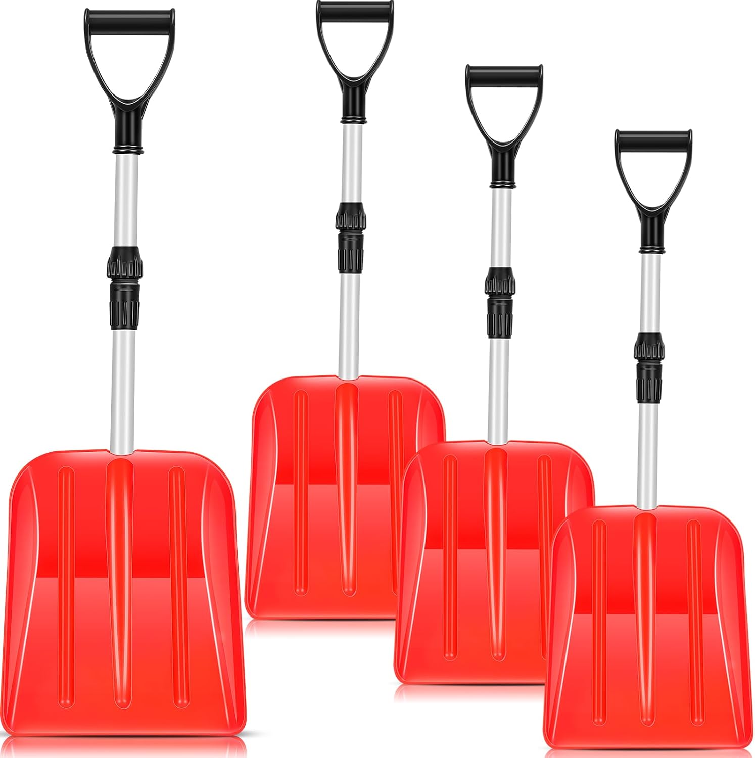 4 piezas de pala de nieve para niños, pala de plástico para excavar, palas de playa ligeras y portátiles para niños y niñas, hogar, patio, jardín,