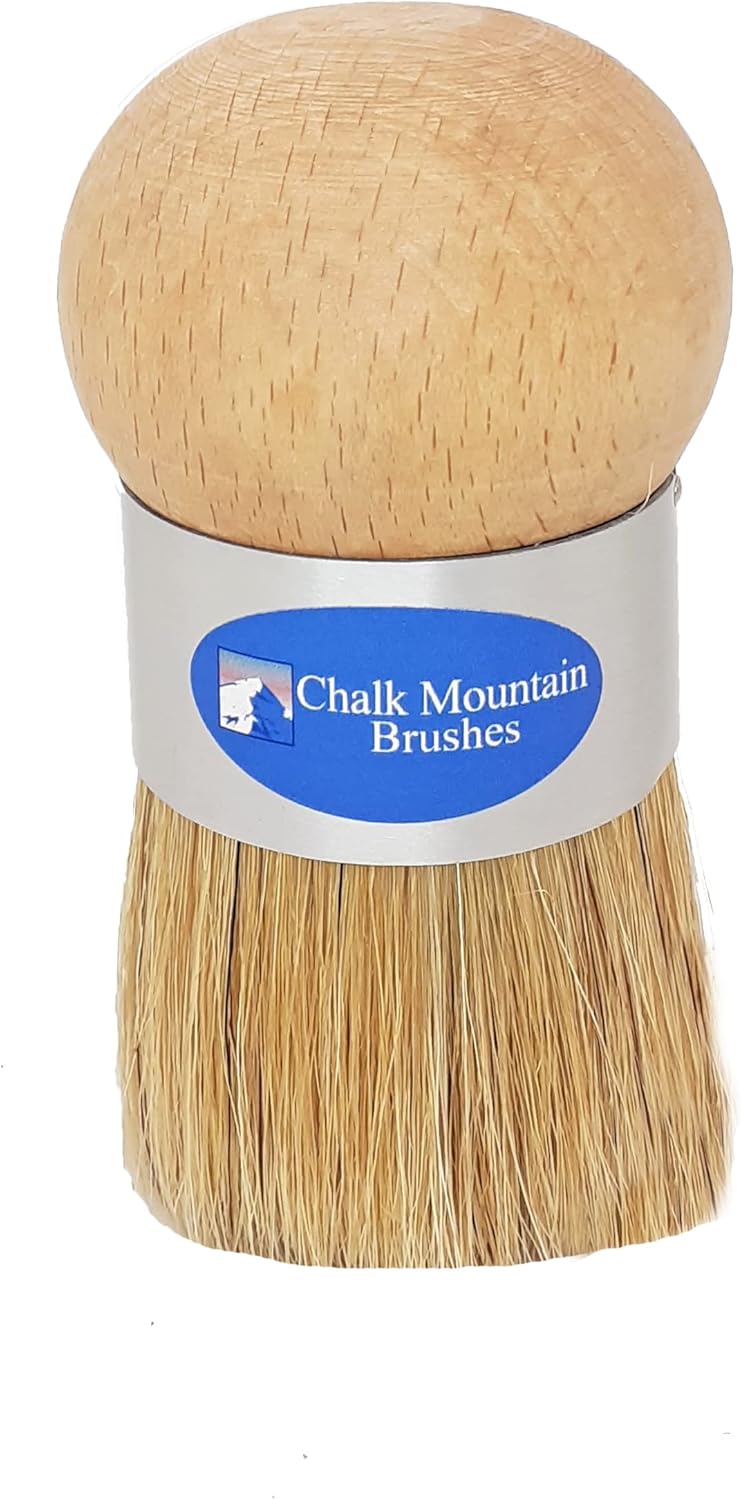 Chalk Mountain Brushes Pincel de cera de palma de diseño original y pincel redondo pequeño, ideal para encerar y proyectos de pintura, cerdas de