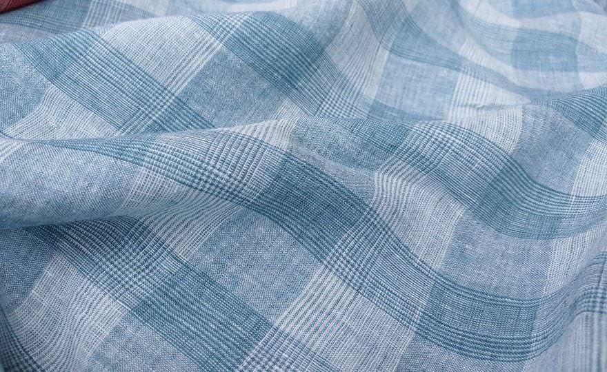 Tela 100% lino con patrón de tartán rojo Glen, suave al tacto y ligero, ideal para ropa, manualidades y decoración del hogar