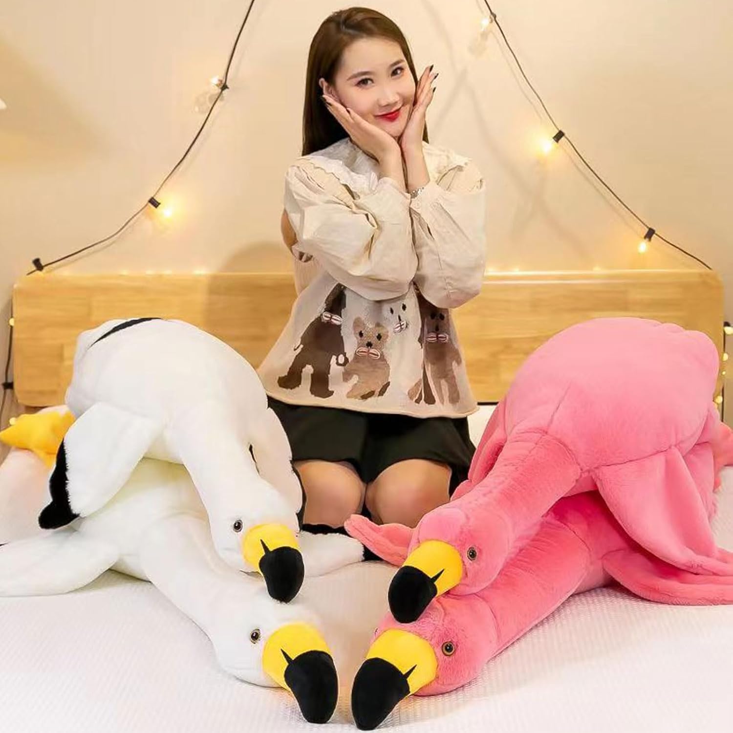 XQEYNT Almohada de peluche de flamenco de 63 pulgadas, muñeca de peluche gigante de flamenco rosa, juguetes de peluche para niños, regalos de