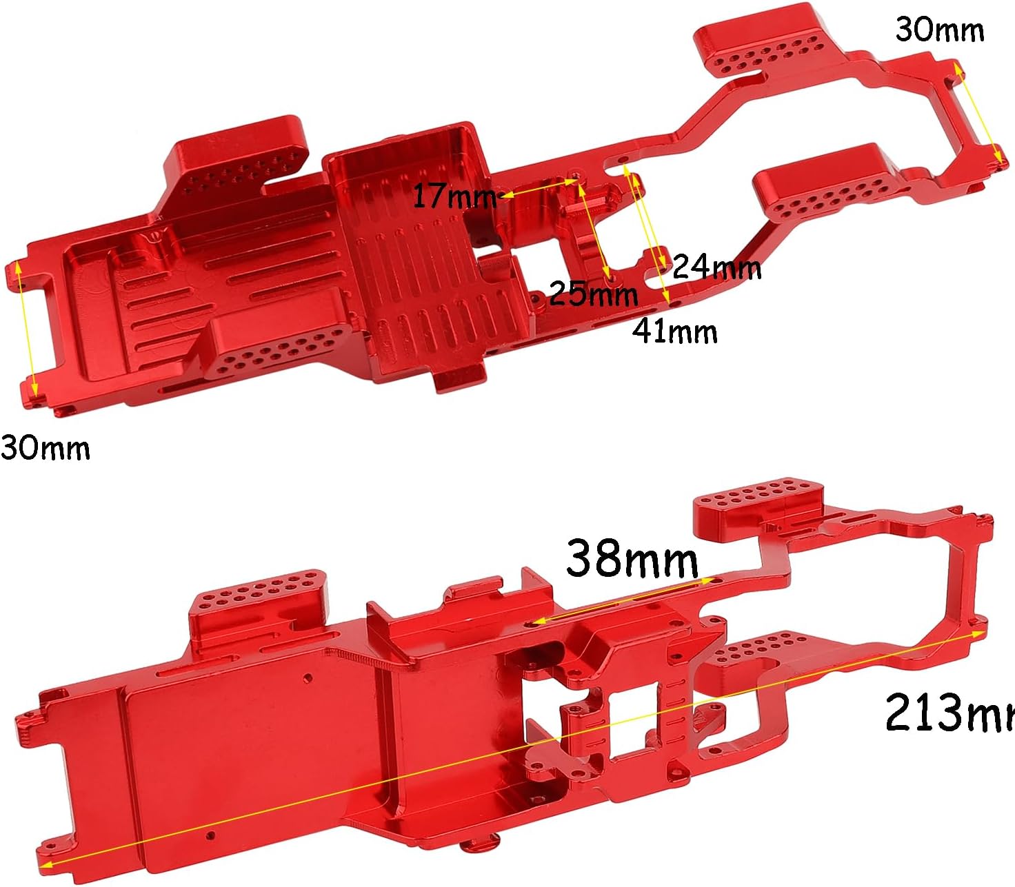 TRX4M Kit de marco de chasis de metal integrado para 118 RC Crawler TRX4-M Accesorios de pieza de actualización (rojo)